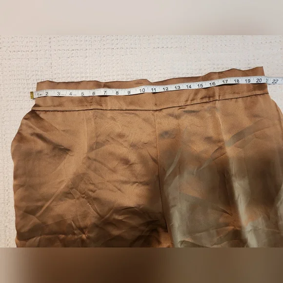 Ryegrass Women's Brown Satin Elastic Waist Joggers Athleisure Cuffed Hem NEW XXL - Picture 6 of 10